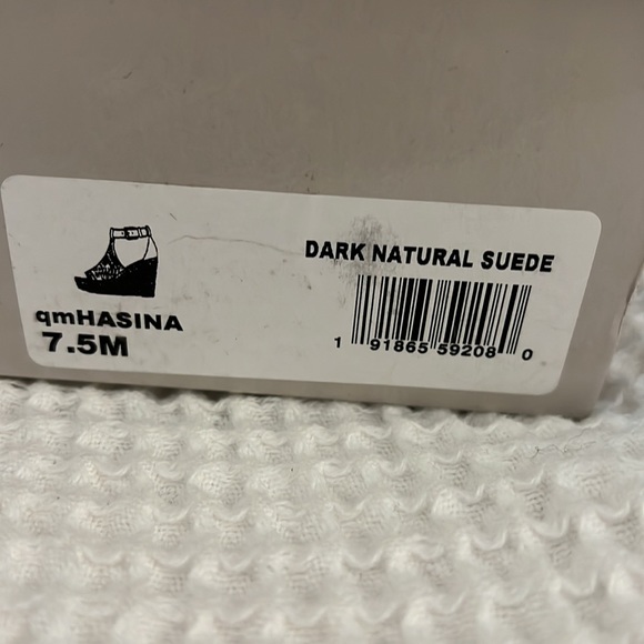 Marc Fisher HASINA platform wedge espadrilles in color called dark natural suede - Picture 7 of 7